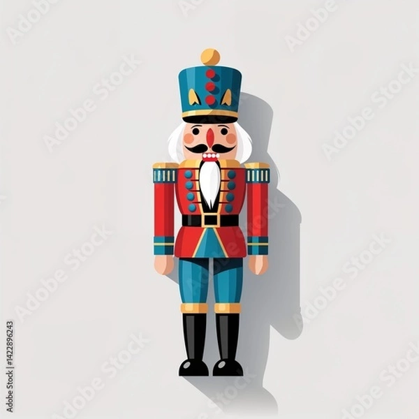 Fototapeta nutcracker on plain white background illustration icon logo concept 