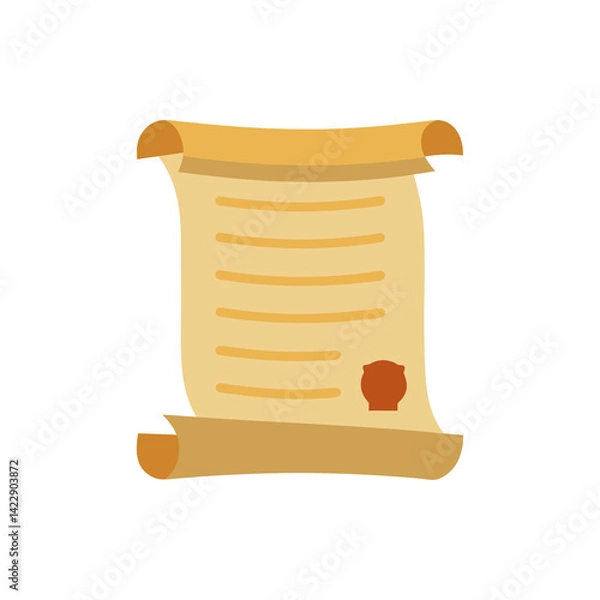 Obraz Historical Constitution Parchment Document on Transparent Background