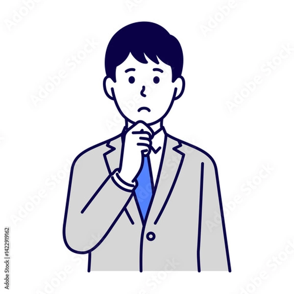 Fototapeta 困っているスーツ姿の男性