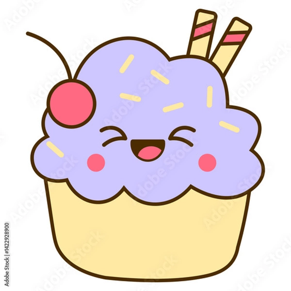 Fototapeta Cute Cupcake Sticker