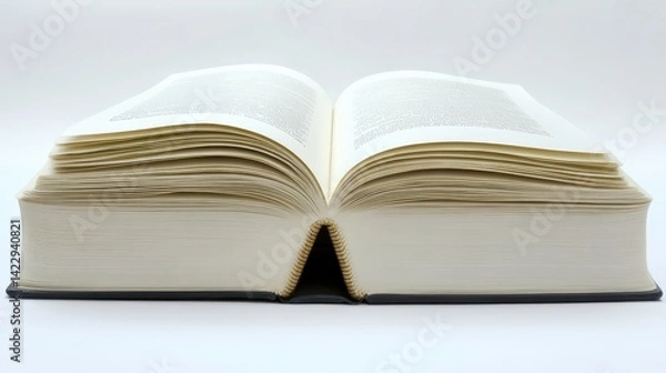 Fototapeta Open Book on White Background for Creative Use