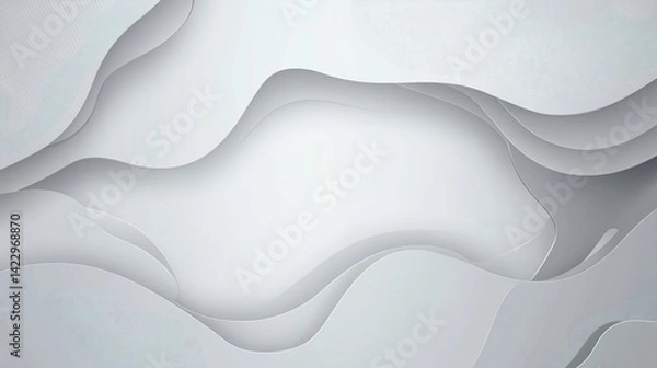 Obraz Elegant abstract background with smooth white paper layers and shadows