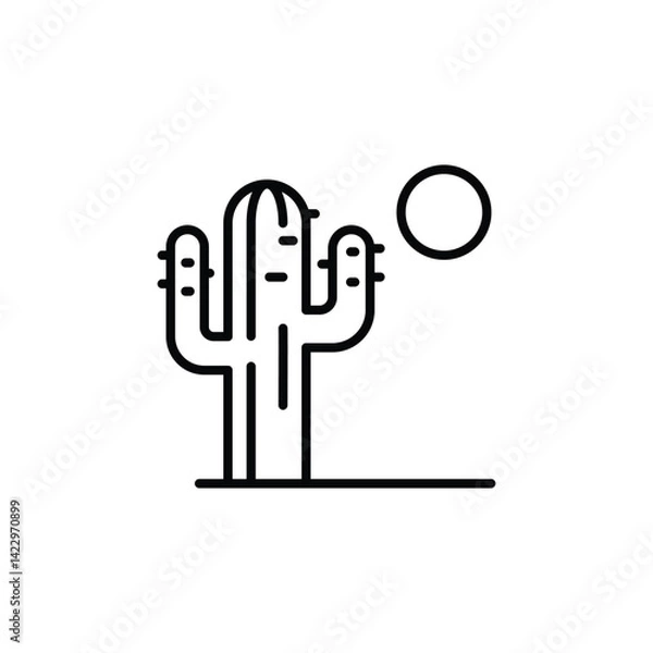 Fototapeta Desert cactus icon. Simple desert cactus icon for social media, app, and web design. Vector illustration