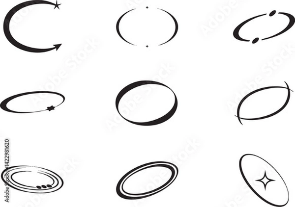 Obraz Abstract Circular Design Elements Set: Graphic Design Resources for Branding and Web Design
