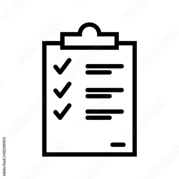 Fototapeta list icon simple black line symbol