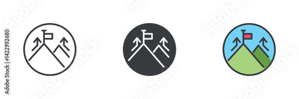 Fototapeta Goal Setting and Achievement different style icon set