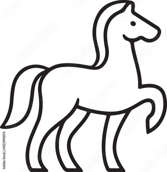 Fototapeta Horse simple icon. Vector ICON all icon Viktor