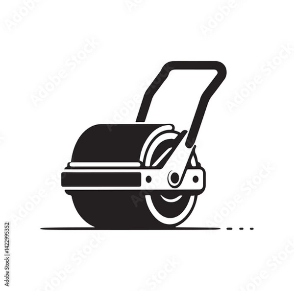 Fototapeta Asphalt Roller silhouette vector illustration