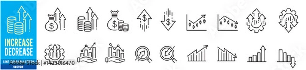 Obraz Increase decrease icon set. Editable line icon collection.
Vector illustration. 