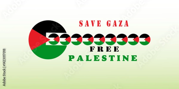 Obraz Vector Logo of Palestine and Gaza Flag – Symbol of Resistance, Freedom and Solidarity

