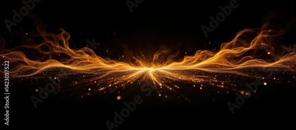Obraz Mesmerizing luminous waves of abstract light energy illuminated with vibrant hues, reflecting light, energy and depth.