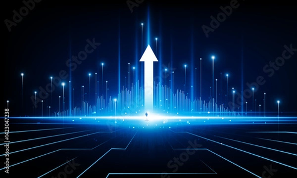 Fototapeta Abstract business of Key Door city open Light background Hitech communication concept innovation background vector design.