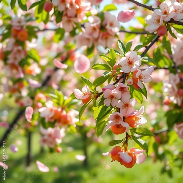 Obraz Flores que producen frutos en primavera.