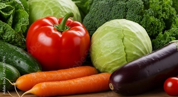 Fototapeta Vibrant Fresh Vegetables with Realistic Textures and Colors