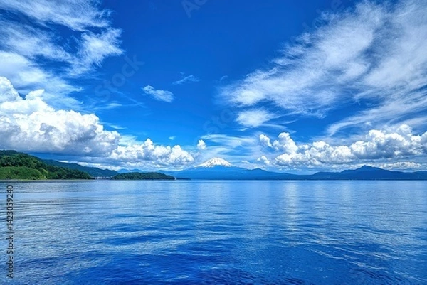 Obraz Mount Fuji View From Lake Kawaguchiko, Japan
