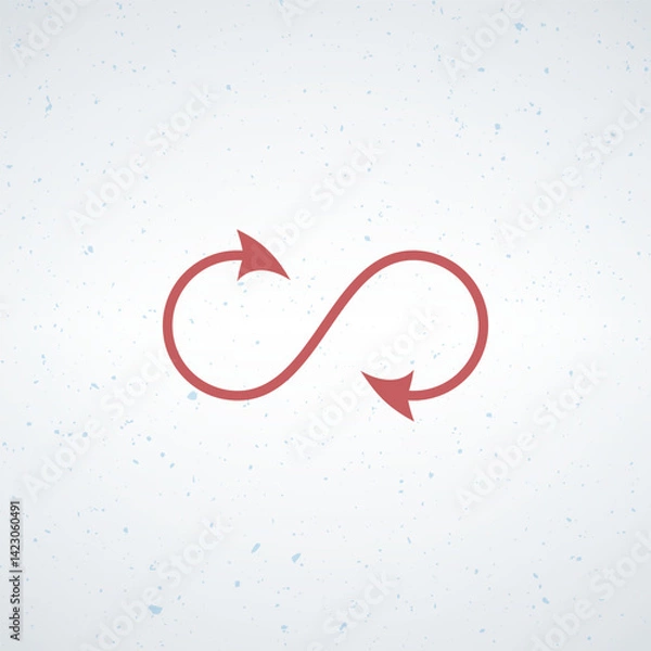Obraz Infinity Loop Symbol with Arrows on a Subtle Speckled Background