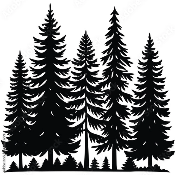 Obraz set of fir trees