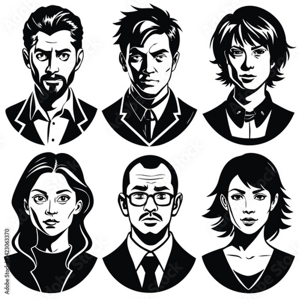 Obraz set of people faces