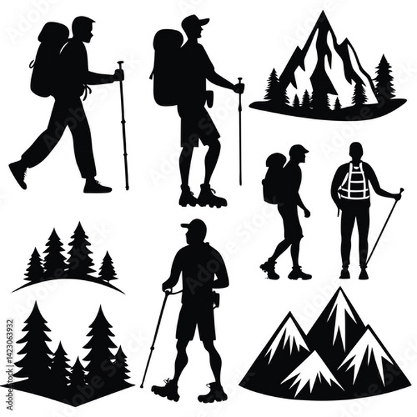 Obraz vector illustration of a climber
