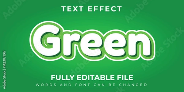 Fototapeta Green Simple Text Effect Design