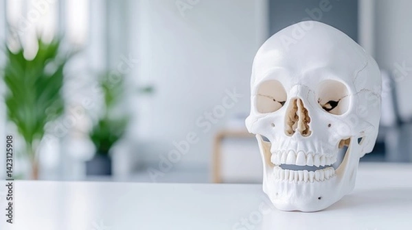 Obraz A realistic anatomical skull model on a table