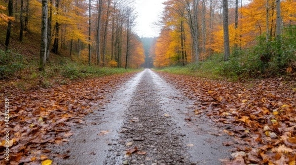 Obraz Autumnal Forest Road