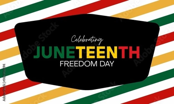 Fototapeta celebrate Juneteenth Freedom Day, emancipation day on June 19, African-American history and heritage	