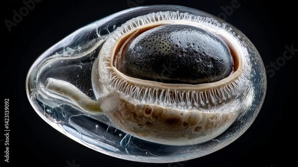Fototapeta IVF and Embryo concept, Transparent egg-like structure with a developing embryo inside.
