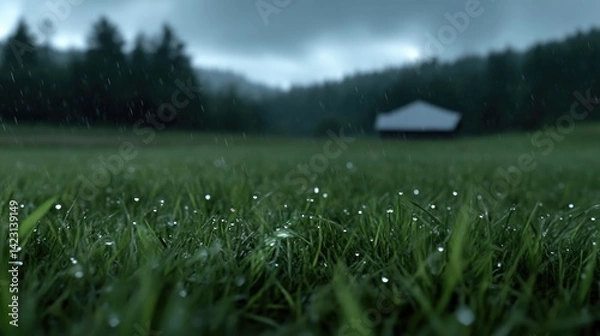 Obraz Rainy Meadow Scene