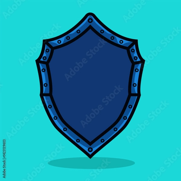 Obraz Blue Medieval Shield vector Illustration