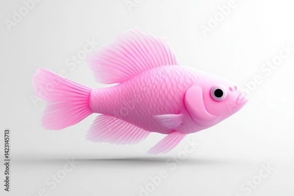 Obraz Pink fish, 3D rendered, elegant design
