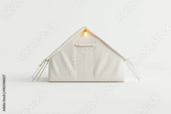 Obraz Simple, light beige tent against a plain white background