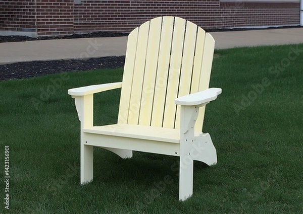 Obraz Yellow Adirondack Chair in Grassy Area