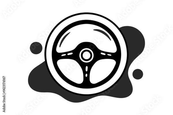 Obraz Vector Style Steering Wheel Icon Illustration