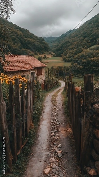 Fototapeta Winding Path Through Countryside