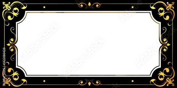 Fototapeta Elegant and luxurious gold and black VIP invitation design with ornate patterns and stylish typography, classy, black