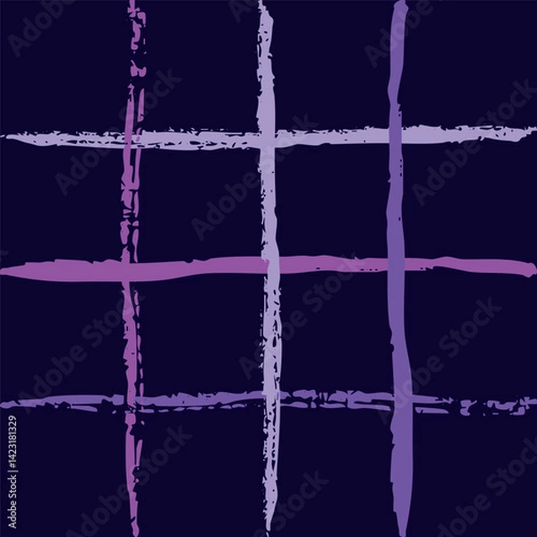 Fototapeta Vector hand drawn textured checkered pattern. chalc charcoal Plaid geometrical texture. Crossing lines. Abstract cute grunge pattern ideal for fabric. Bright colors