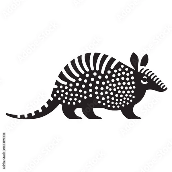 Fototapeta High-quality armadillo silhouette vector design for rustic and desert wildlife themes – armadillo silhouette – armadillo vector – armadillo illustration – silhouette of armadillo – armadillo icon

