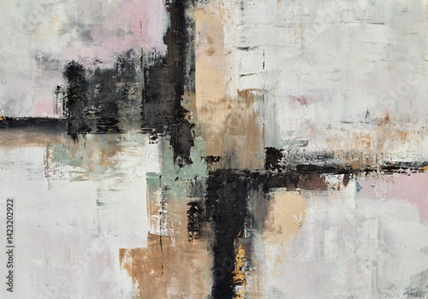 Fototapeta Abstract artistic background, creative design, modern texture effect, fine art wall decor, mural art, printing material, oil painting elements, large strokes, artistic pattern, contemporary artwork