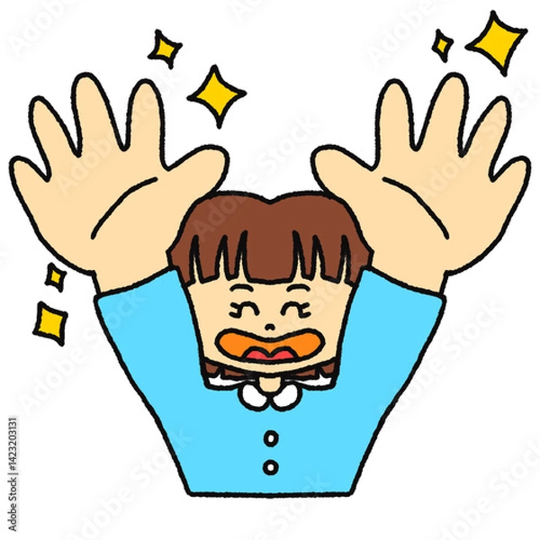 Obraz 手を洗ってキレイになった女の子