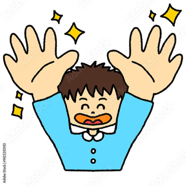 Obraz 手を洗ってキレイになった男の子