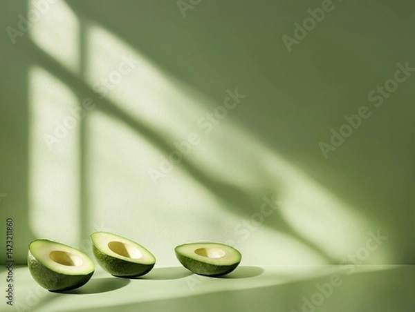 Fototapeta Avocado Halves Sunlight