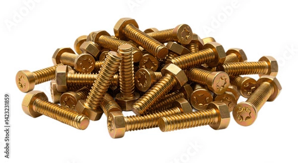 Obraz pile of screws on white transparent background PNG