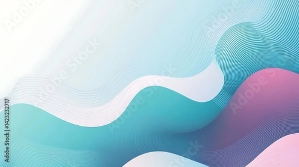 Fototapeta Abstract Teal Pink Wave Pattern Design