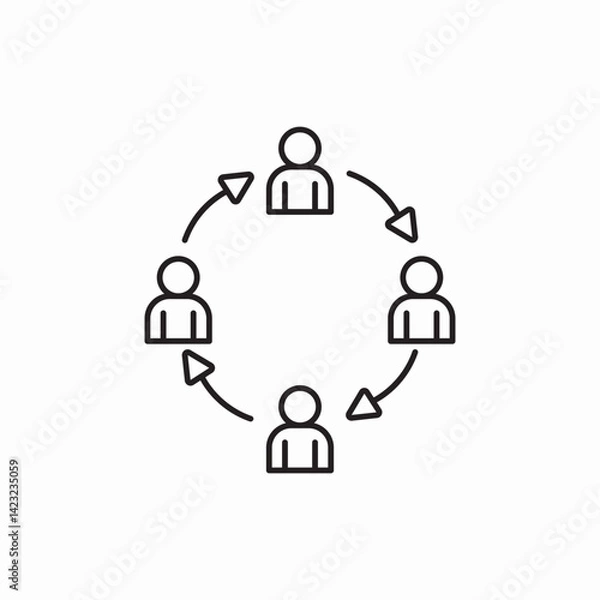 Fototapeta Team collaboration network system icon vector sign