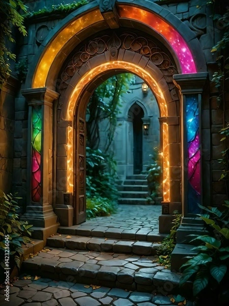 Fototapeta Stepping Through a Colorful Archway of Dreams