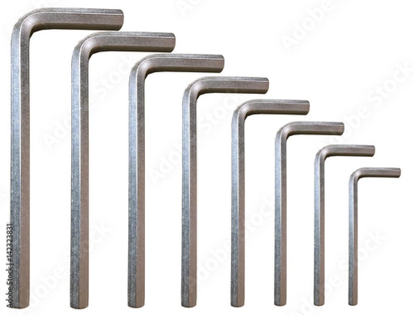 Obraz Hex Key Silver Set Isolated