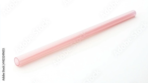 Fototapeta Pink plastic drinking straw