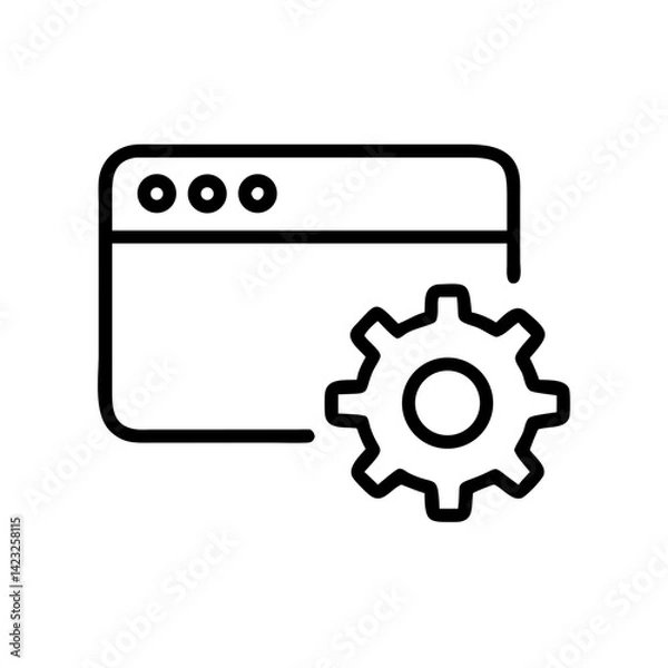 Obraz Webpage Interface with Gear Icon Design