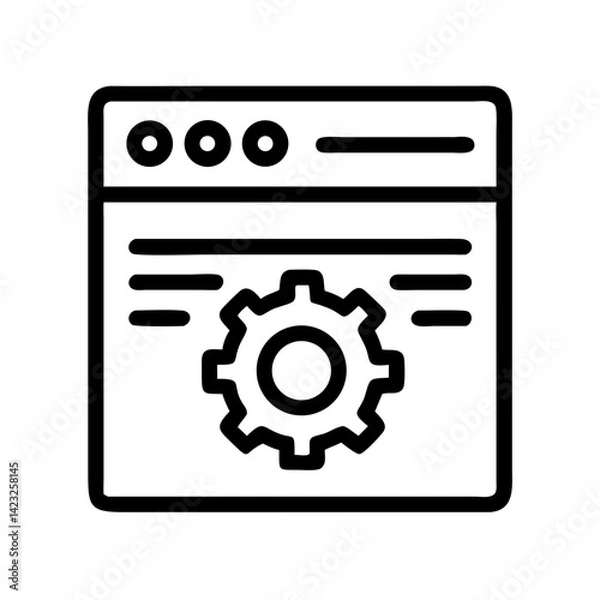 Fototapeta Webpage Interface with Gear Icon Design